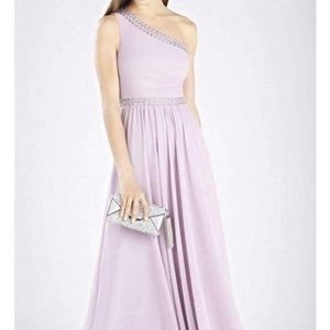 Women lilac one shoulder embellished maxi dress by Bcbgmaxazria, new with tag.